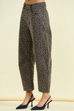 Leopard Print Barrel Jeans
