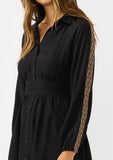 Renee Long Sleeve Embroidered Shirt Dress