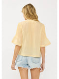 Aurelia Pintuck Split Neck Top