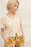 Jamie Crochet V Neck Cardigan