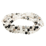 Tourmalinated Quartz & Silver Stone Wrap