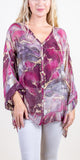 Angelo Marble Silk Button Down Blouse