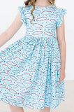 Flutter Sleeve Twirl Dress