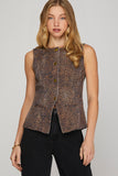 Jenna Animal Print Blazer Vest
