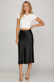 Eden Satin Midi Skirt