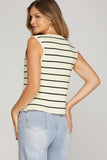 Kelsey Striped Knit Sweater Vest