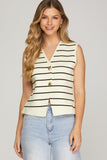 Kelsey Striped Knit Sweater Vest