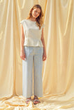 Edie  Waist Detailed Cap Sleeve Top