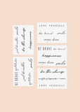 Self Love Temporary Tattoos