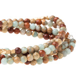 Aqua Terra & Mixed Metal Stone Wrap