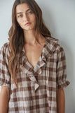 Maude Ruffle Plunged V-Neck Blouse