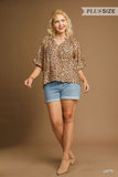 Harper Bubble Sleeve Animal Print Blouse