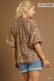 Harper Bubble Sleeve Animal Print Blouse