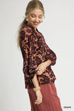 Alexis Floral Velvet Burnout Blouse