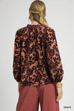 Alexis Floral Velvet Burnout Blouse