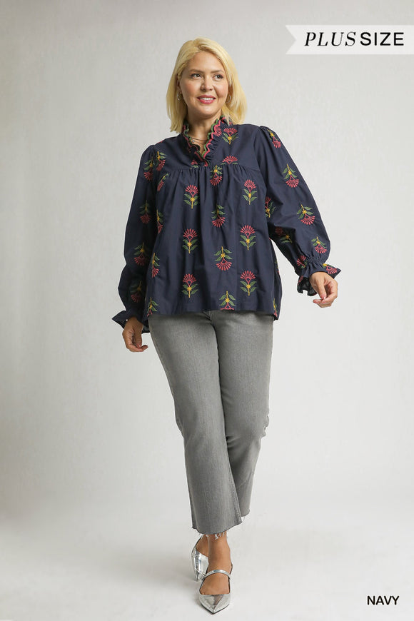 Betty Embroidered Floral Blouse
