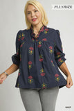 Betty Embroidered Floral Blouse