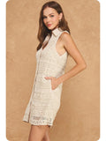 Emily Crochet Lace Sleeveless Dress