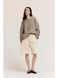 Loose Fit Denim Bermuda Shorts