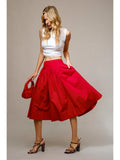 Freya Smocked Flare Midi Skirt