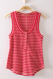 Lacey Striped Button Front Tank Top