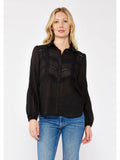 Georgia Lace Trim Button Down Shirt