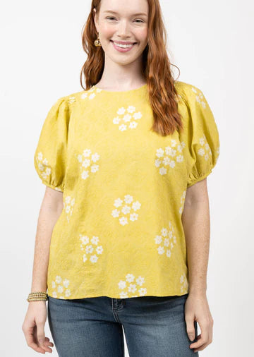 Over Embroidered Print Top