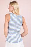 Lacey Striped Button Front Tank Top