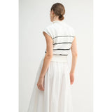 Elle Striped Sleeveless Sweater
