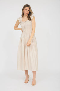 Melanie Shirred Bodice Midi Dress