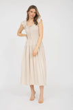 Melanie Shirred Bodice Midi Dress