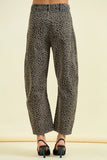Leopard Print Barrel Jeans