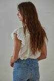 Darby Pintuck & Ruffle Detail Top