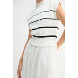 Elle Striped Sleeveless Sweater