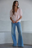 Larissa Ruffle Button Down V-Neck Blouse