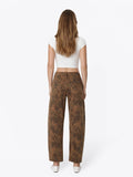 High Rise Floral Print Barrel Jeans