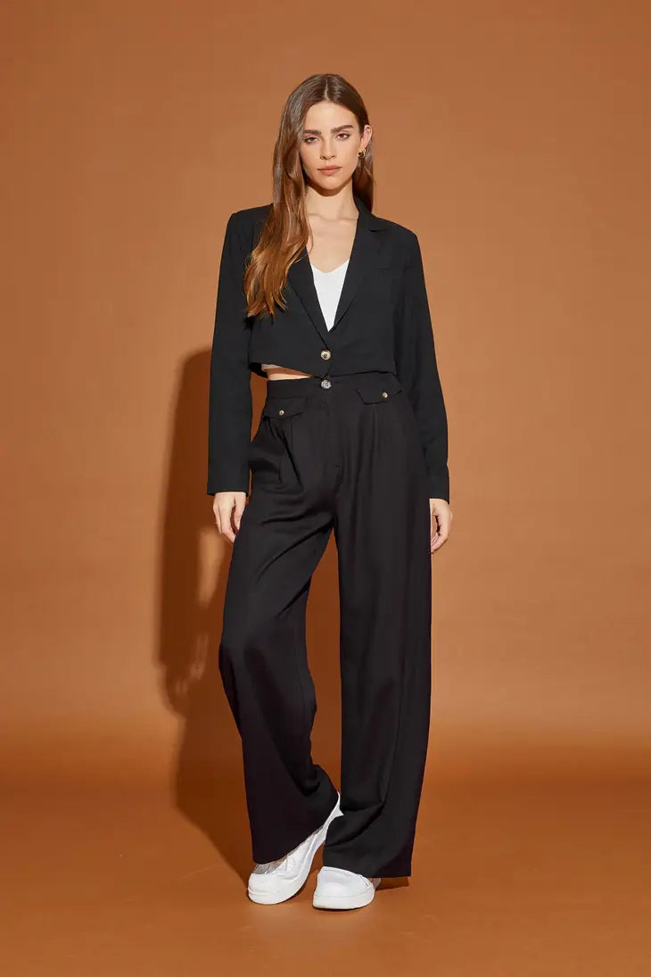 Rebecca One Button Cropped Blazer – Buda's Red Door Rebecca One Button Cropped Blazer – Buda's Red Door