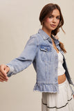 Diana Ruffle Hem Denim Jacket