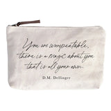 Canvas Sentiment Zip Pouch