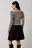 Josie Contrast Fabric Animal Print Dress