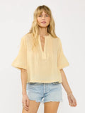 Aurelia Pintuck Split Neck Top