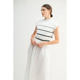 Elle Striped Sleeveless Sweater