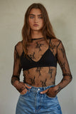 Aubrey Sheer Lace Long Sleeve Top