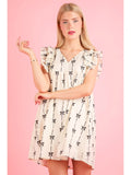 Cheyenne Bow Print Sleeveless Mini Dress