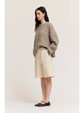 Loose Fit Denim Bermuda Shorts