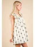 Cheyenne Bow Print Sleeveless Mini Dress