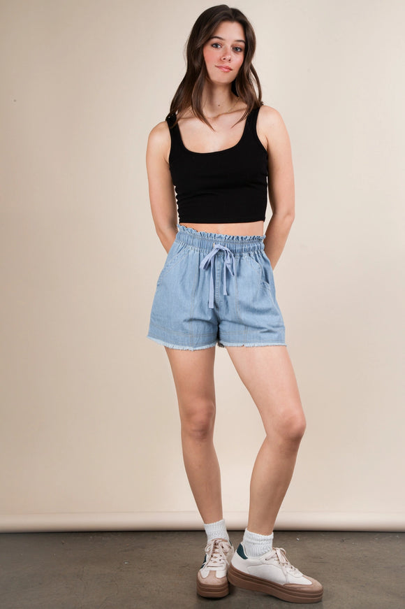 Aurora Washed Chambray Shorts