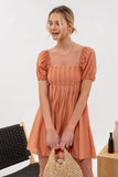 Aria Puff Sleeve Pleated Mini Dress