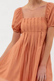 Aria Puff Sleeve Pleated Mini Dress