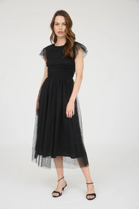 Josie Polka Dot Chiffon Smocked Dress